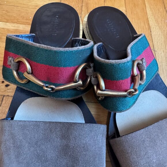 Gucci Brown Suede Double Band Querelle Sandal (Size 36.5) - Picture 7 of 14